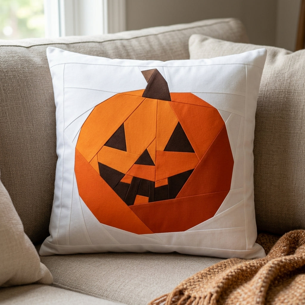 Pumpkin FPP Quilt Block Pattern – PDF Download | 4 Sizes Included