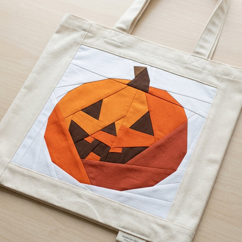 Pumpkin FPP Quilt Block Pattern – PDF Download | 4 Sizes Included