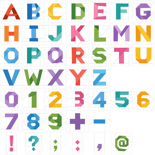Alphabet FPP Quilt Pattern Multible sizes – PDF Download | 4 Sizes Included | 44 Characters