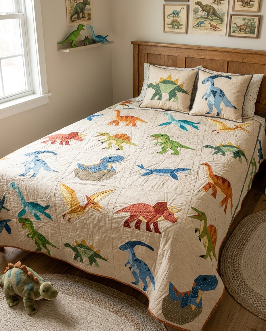 10 Dinosaur FPP Pattern Bundle | Foundation Paper Piecing Quilt Blocks | 4 Sizes | PDF Download