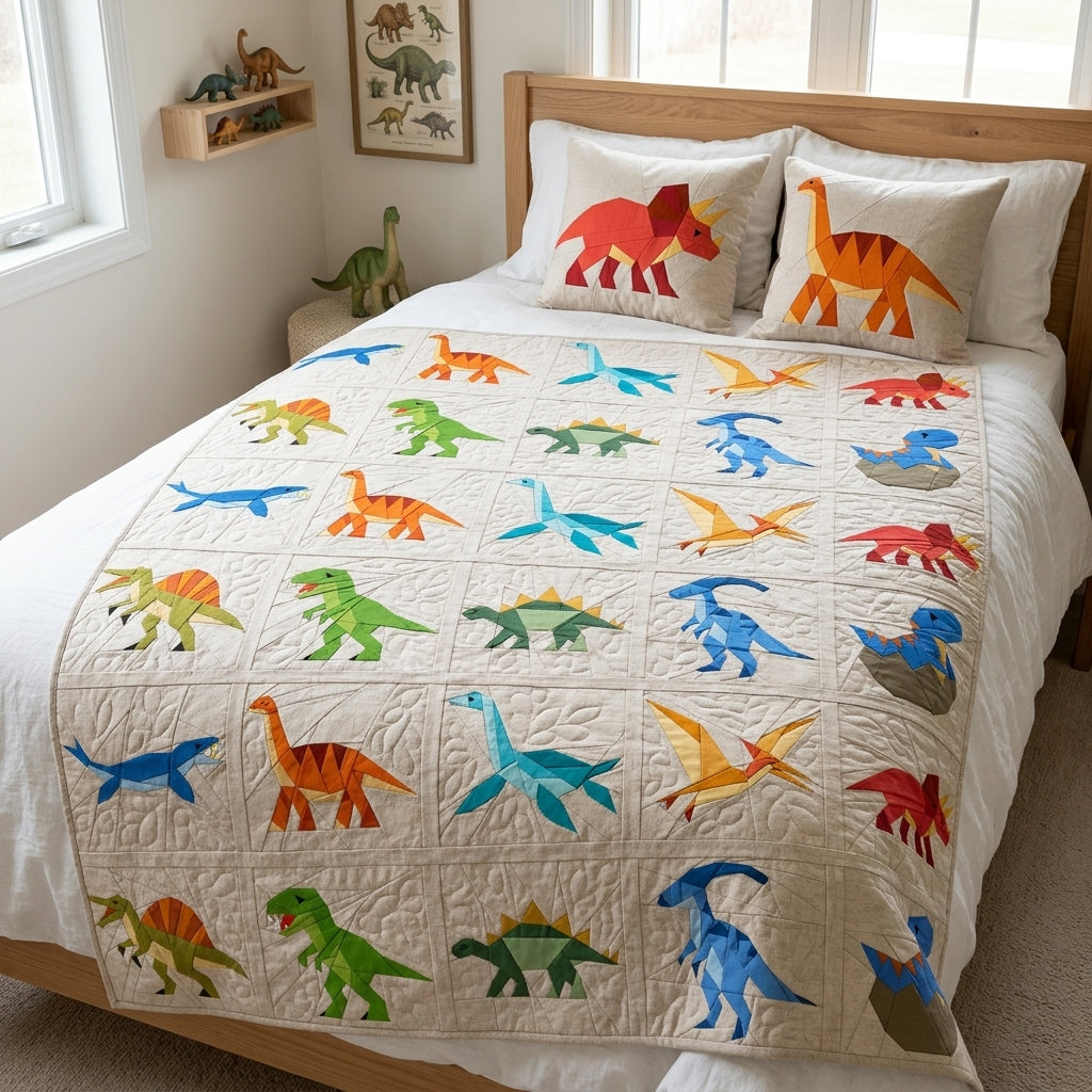 10 Dinosaur FPP Pattern Bundle | Foundation Paper Piecing Quilt Blocks | 4 Sizes | PDF Download