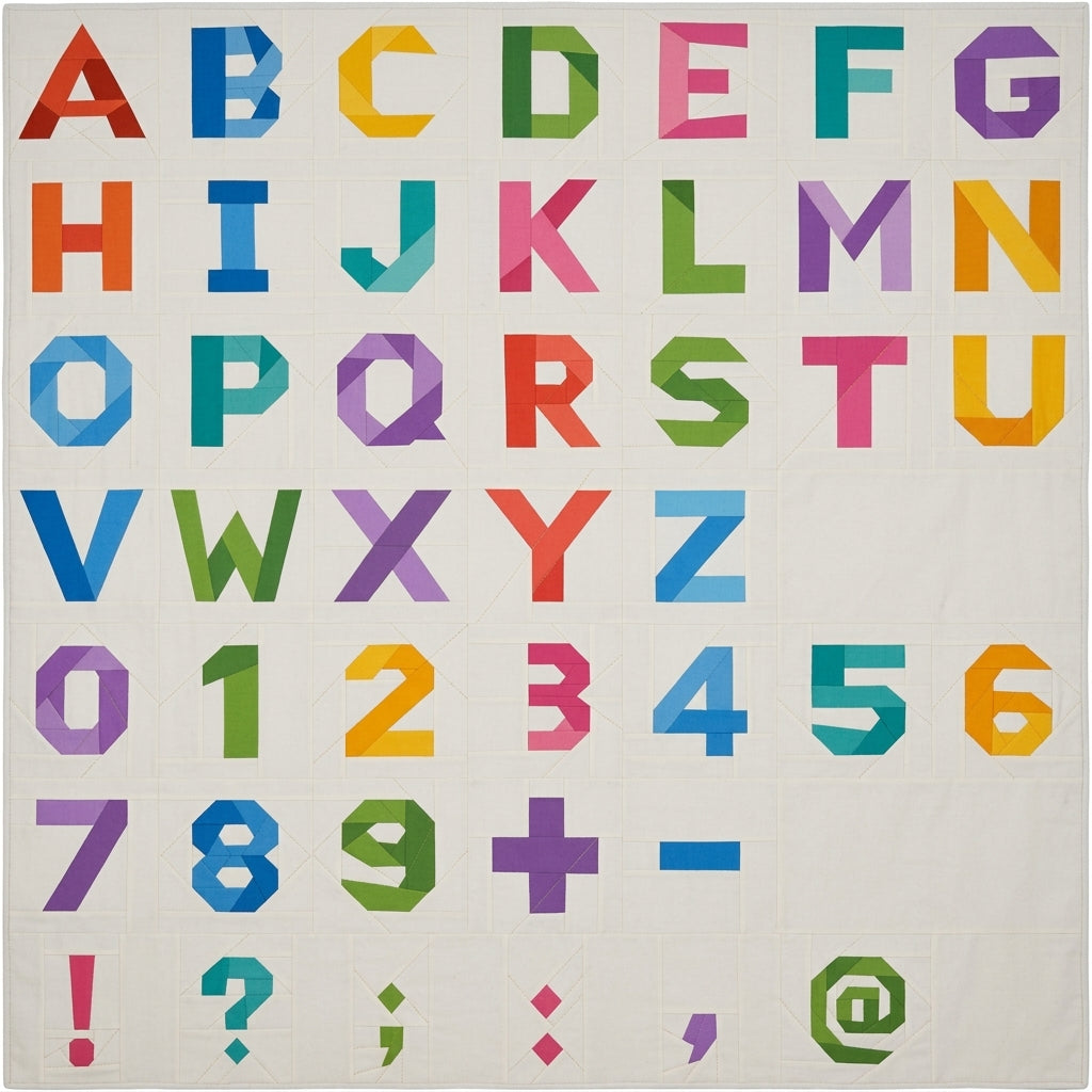 Alphabet FPP Quilt Pattern Multible sizes – PDF Download | 4 Sizes Included | 44 Characters