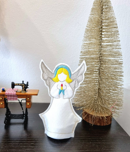 Christmas Angel Led Candle Embroidery in the hoop machine embroidery design