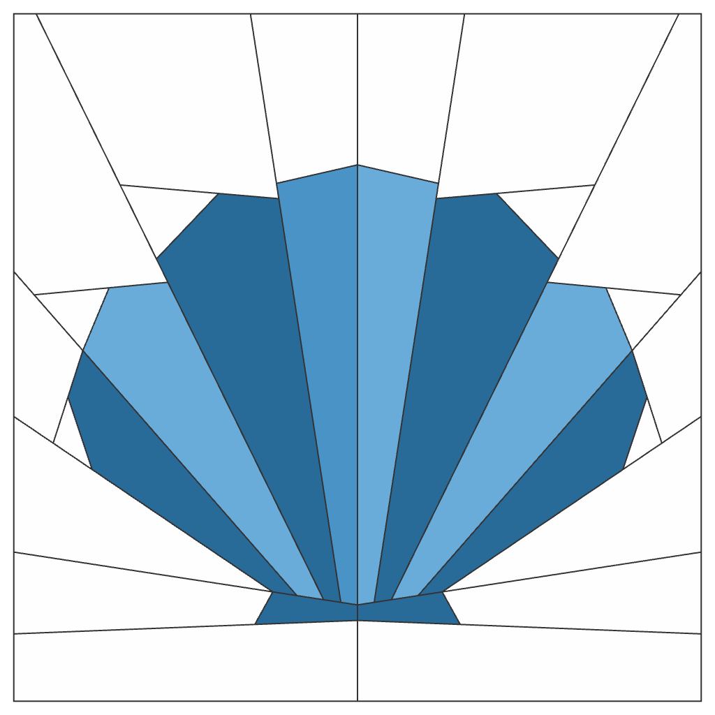 Scallop Shell FPP Quilt Block Pattern – PDF Download | 4 Sizes Included