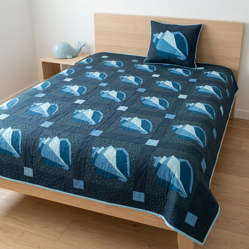 Seashell FPP Quilt Block Pattern – PDF Download | 4 Sizes Included