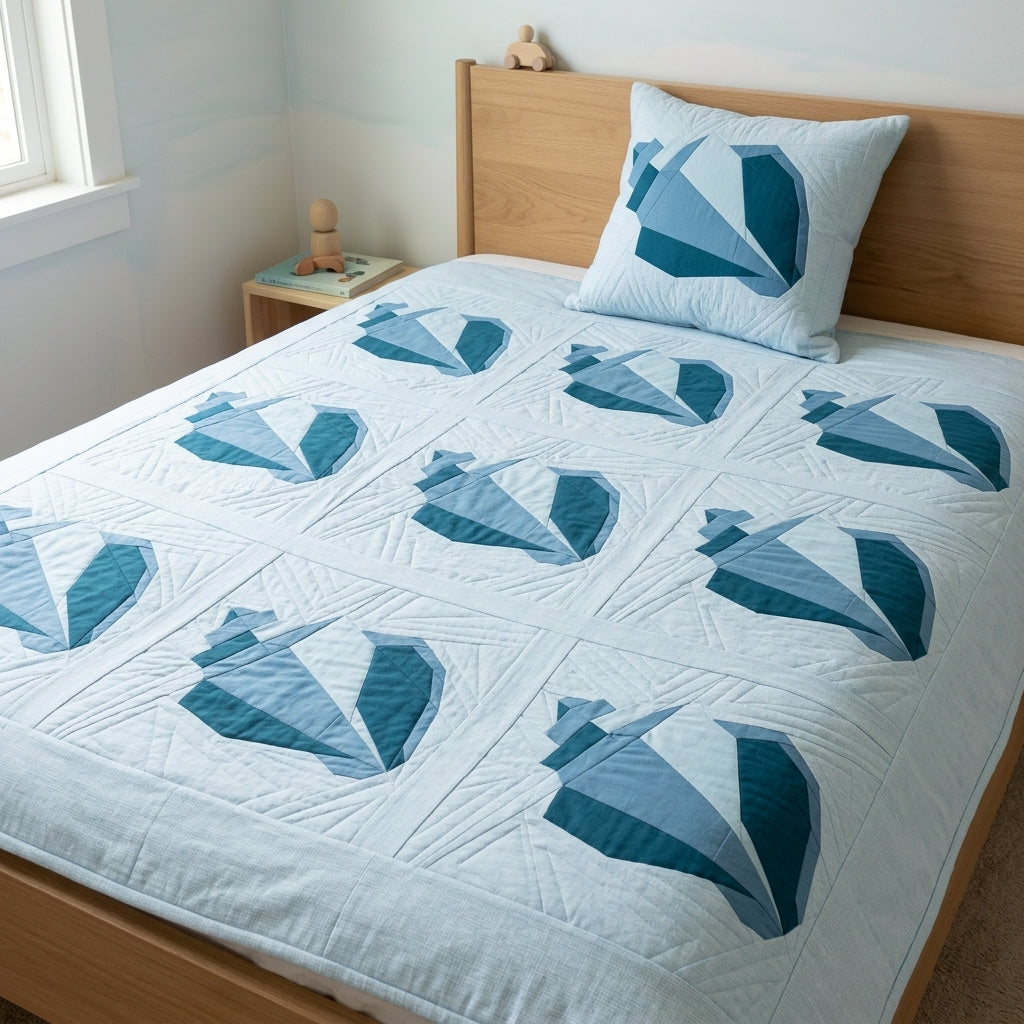 Seashell FPP Quilt Block Pattern – PDF Download | 4 Sizes Included