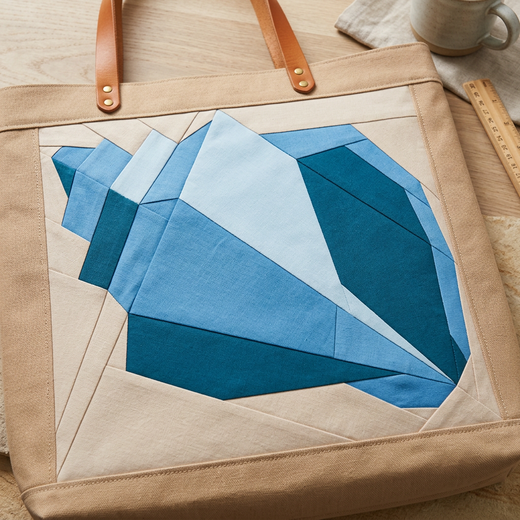 Seashell FPP Quilt Block Pattern – PDF Download | 4 Sizes Included
