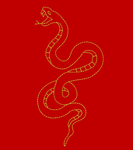 Snake Quilt Block Embroidery Design/ Chinese zodiac