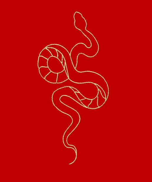 Snake Quilt Block Embroidery Design/ Chinese zodiac