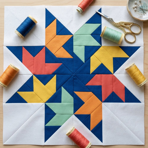 Aurora Star FPP Quilt Block Pattern – PDF Download | 5 Sizes Included