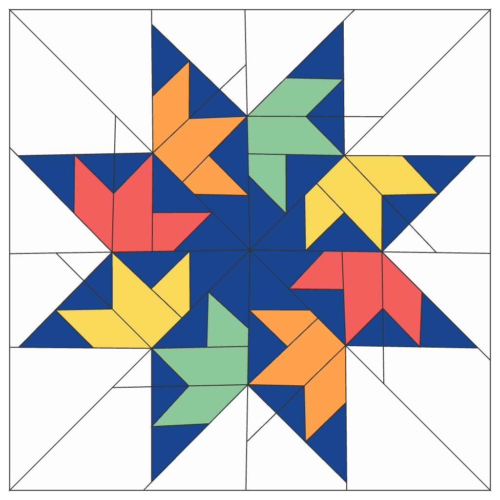 Aurora Star FPP Quilt Block Pattern – PDF Download | 5 Sizes Included