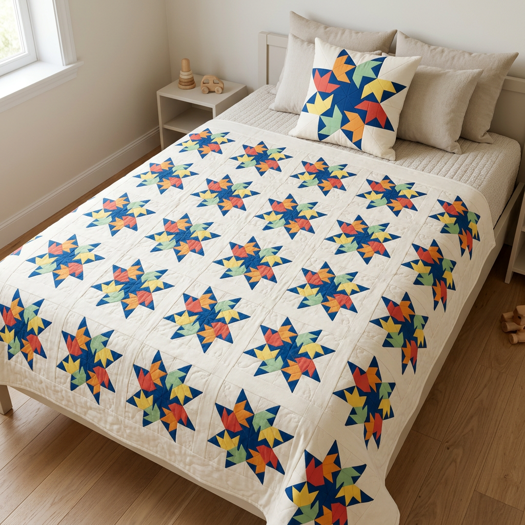 Aurora Star FPP Quilt Block Pattern – PDF Download | 5 Sizes Included
