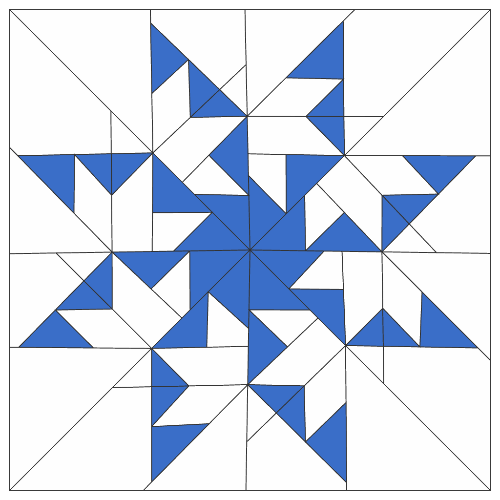 Aurora Star FPP Quilt Block Pattern – PDF Download | 5 Sizes Included