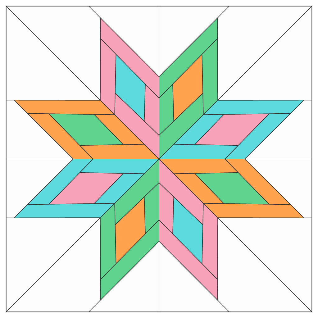 Orbit Star FPP Quilt Block Pattern – PDF Download |6 Sizes Included
