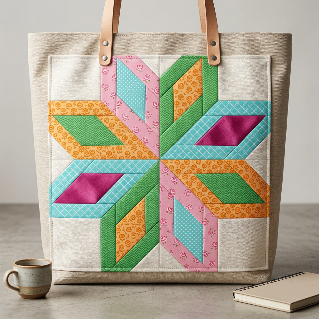 Orbit Star FPP Quilt Block Pattern – PDF Download |6 Sizes Included