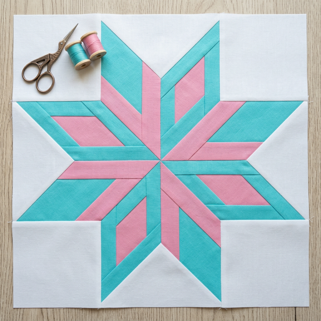 Axis Star FPP Quilt Block Pattern – PDF Download |6 Sizes Included