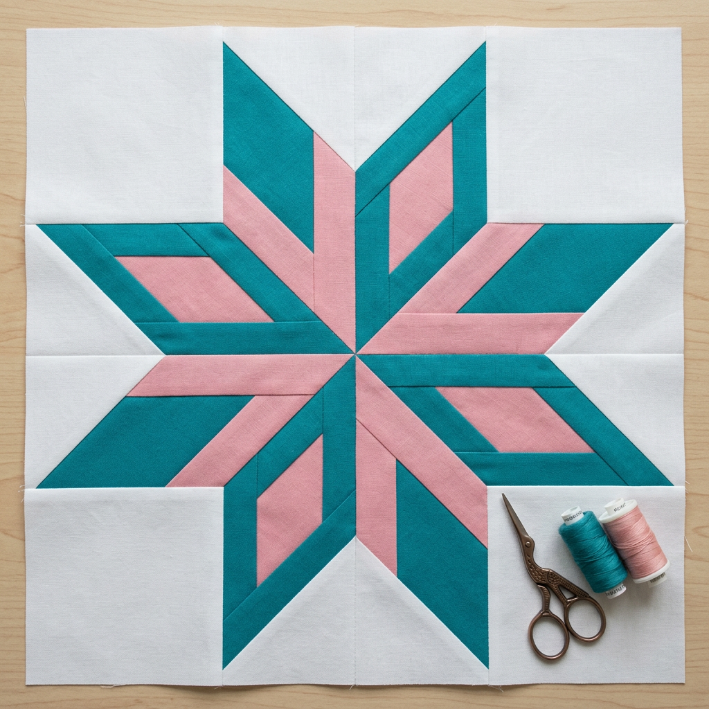 Axis Star FPP Quilt Block Pattern – PDF Download |6 Sizes Included