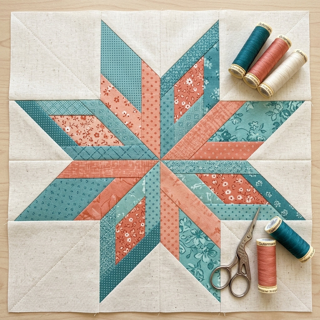 Axis Star FPP Quilt Block Pattern – PDF Download |6 Sizes Included