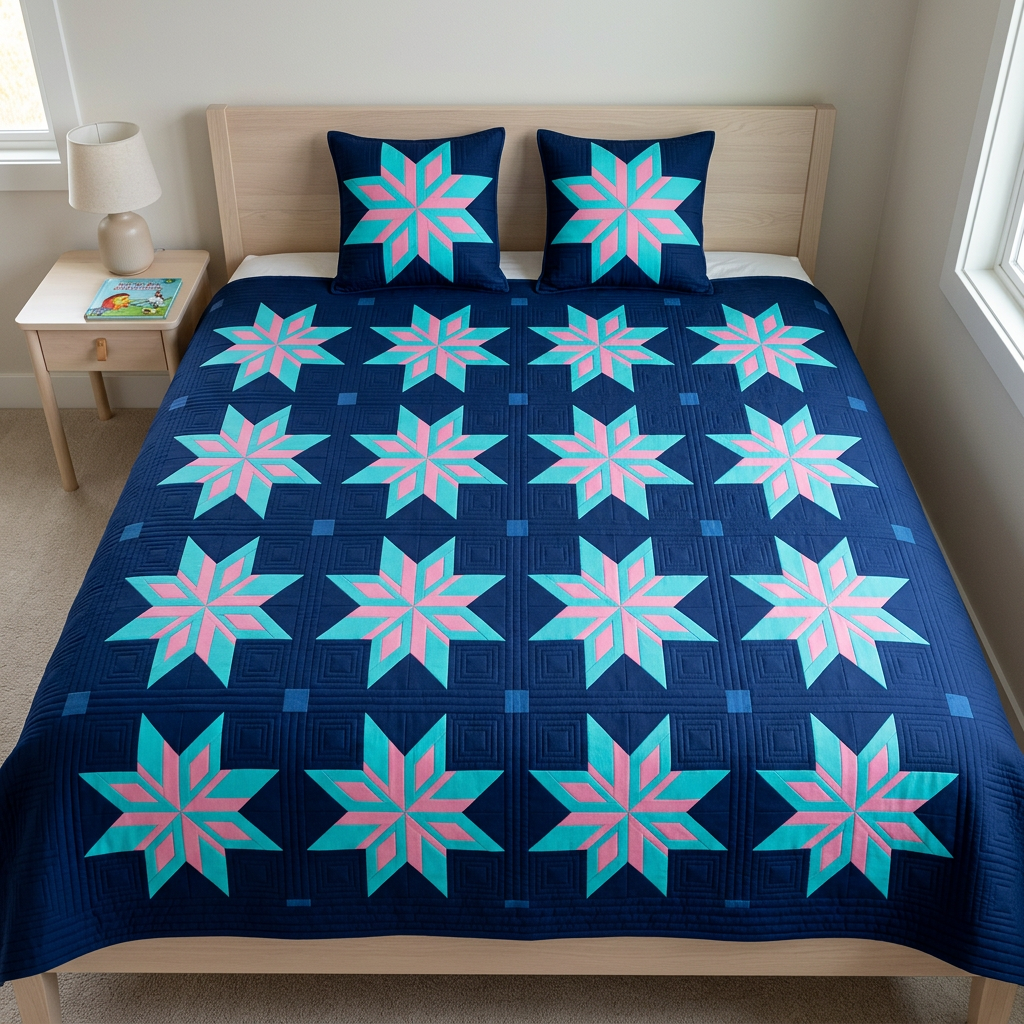 Axis Star FPP Quilt Block Pattern – PDF Download |6 Sizes Included