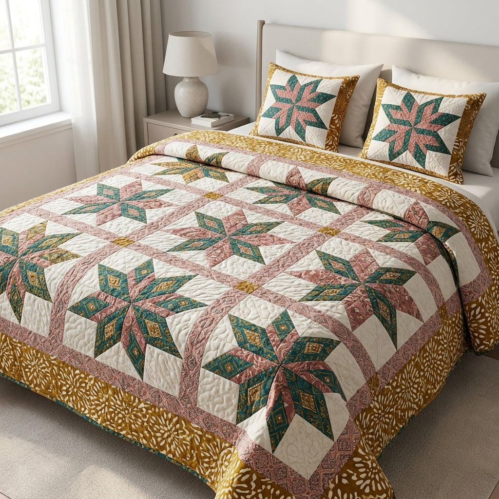 Axis Star FPP Quilt Block Pattern – PDF Download |6 Sizes Included