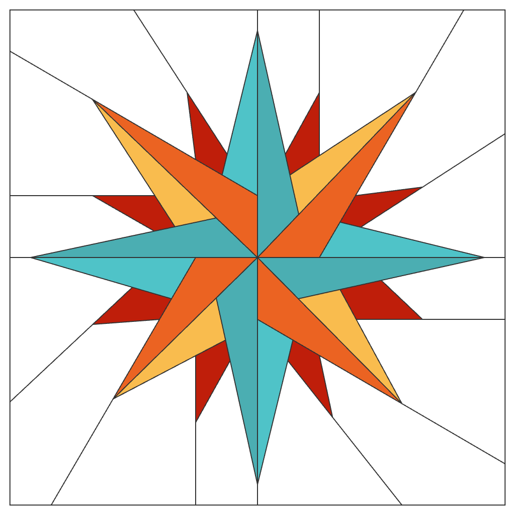 Radiant Star FPP Quilt Block Pattern – PDF Download |6 Sizes Included
