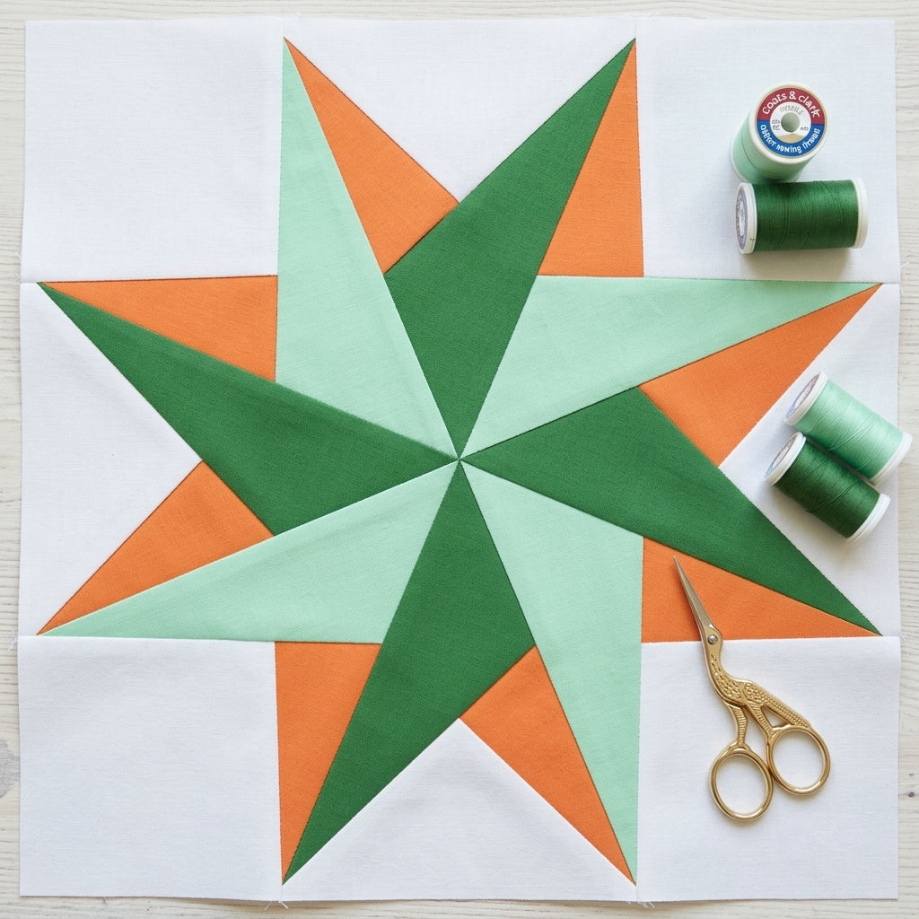 Windwell Star FPP Quilt Block Pattern – PDF Download |6 Sizes Included