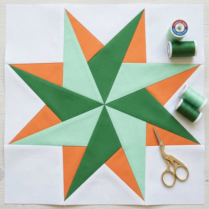 Windwell Star foundation paper piecing quilt block pattern design