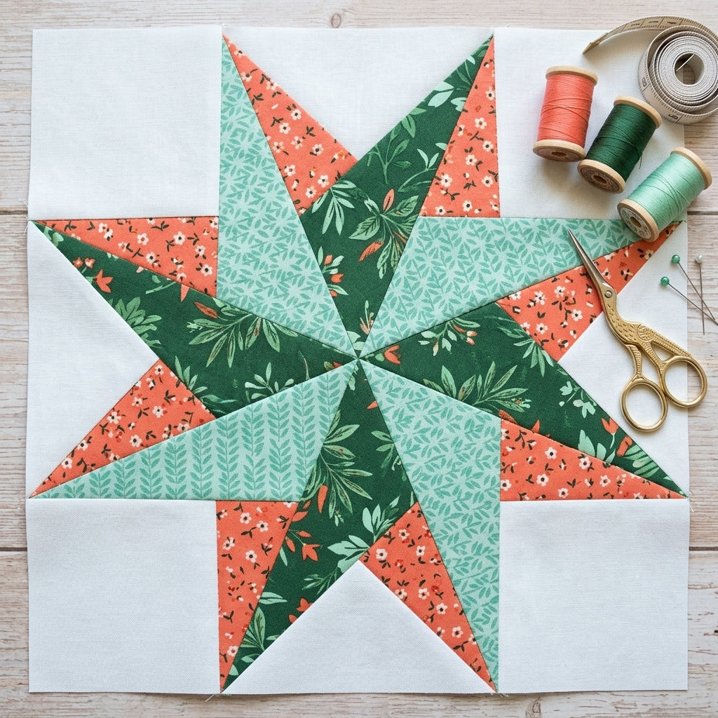 Windwell Star FPP Quilt Block Pattern – PDF Download |6 Sizes Included