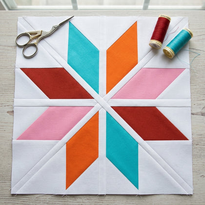 Frostwind Star foundation paper piecing quilt block pattern design