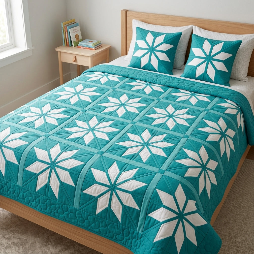 Frostwind Star FPP Quilt Block Pattern – PDF Download |6 Sizes Included