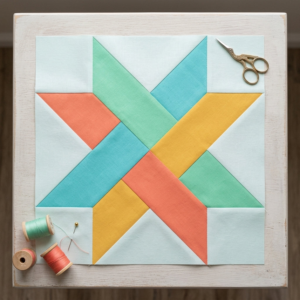 Woven Star FPP Quilt Block Pattern – PDF Download |6 Sizes Included