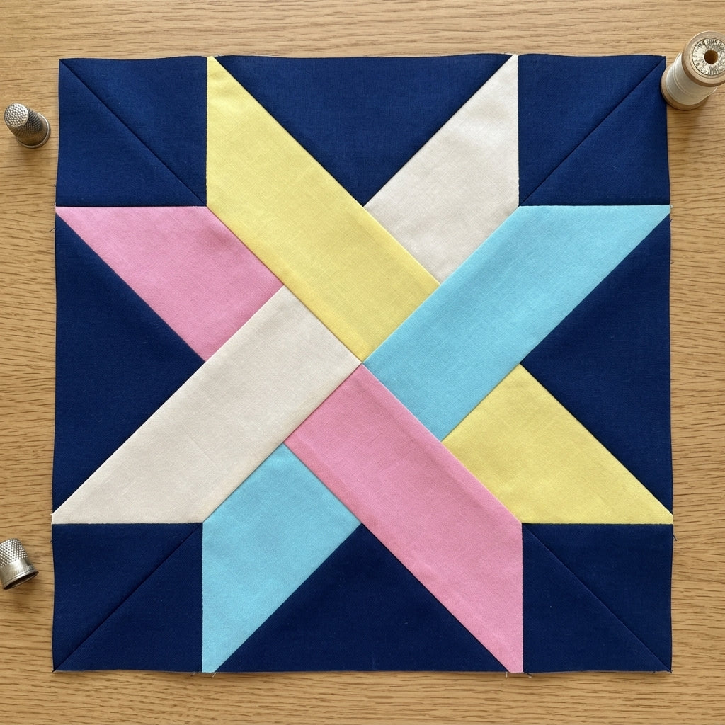 Woven Star FPP Quilt Block Pattern – PDF Download |6 Sizes Included