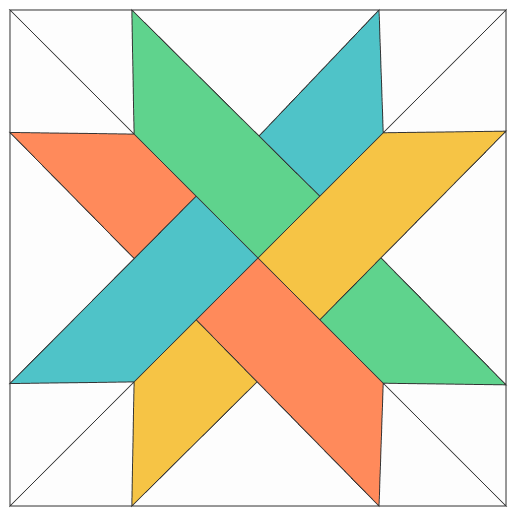 Woven Star FPP Quilt Block Pattern – PDF Download |6 Sizes Included