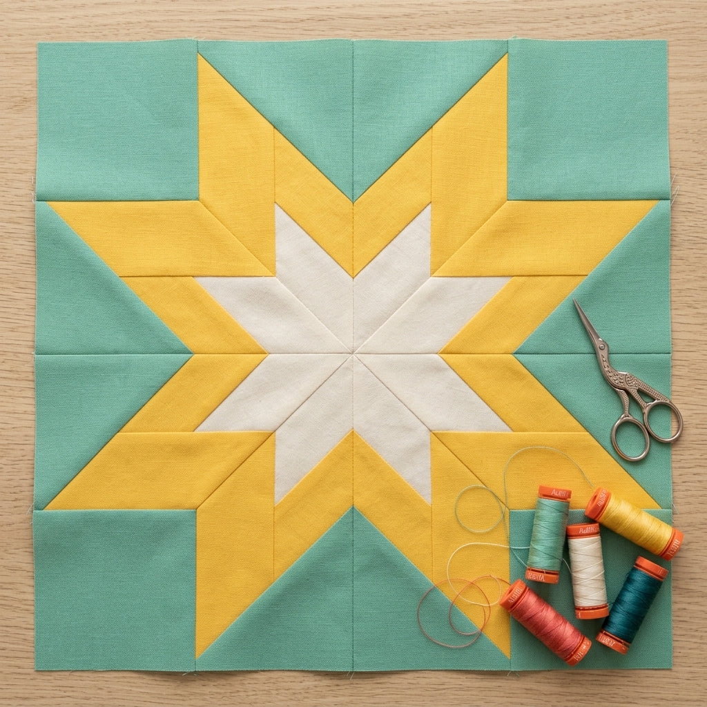 Solar Star FPP Quilt Block Pattern – PDF Download |6 Sizes Included