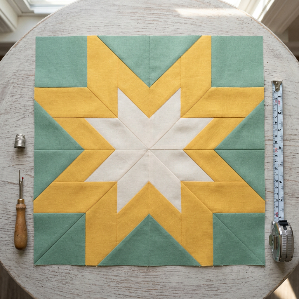 Solar Star FPP Quilt Block Pattern – PDF Download |6 Sizes Included