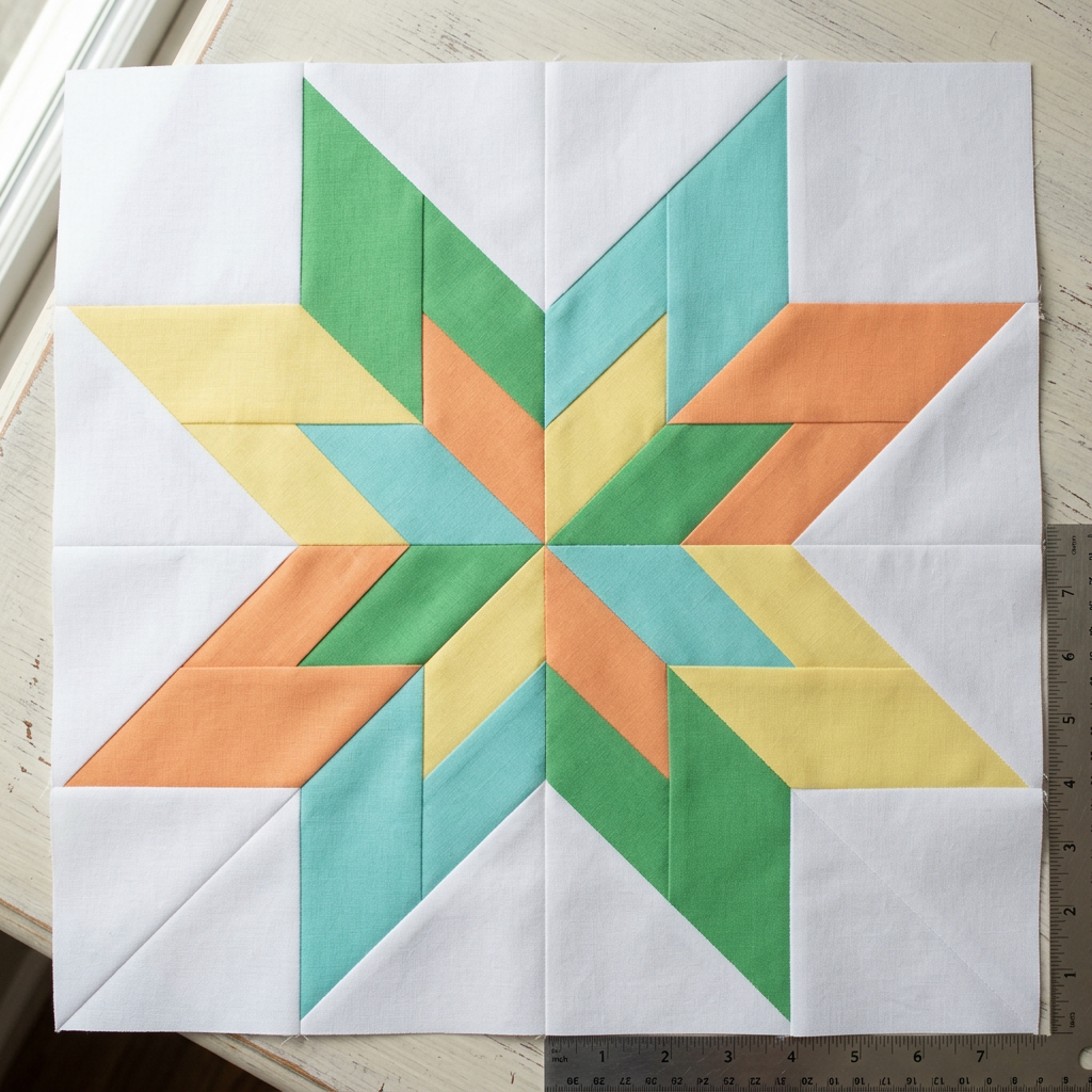 Solar Star FPP Quilt Block Pattern – PDF Download |6 Sizes Included