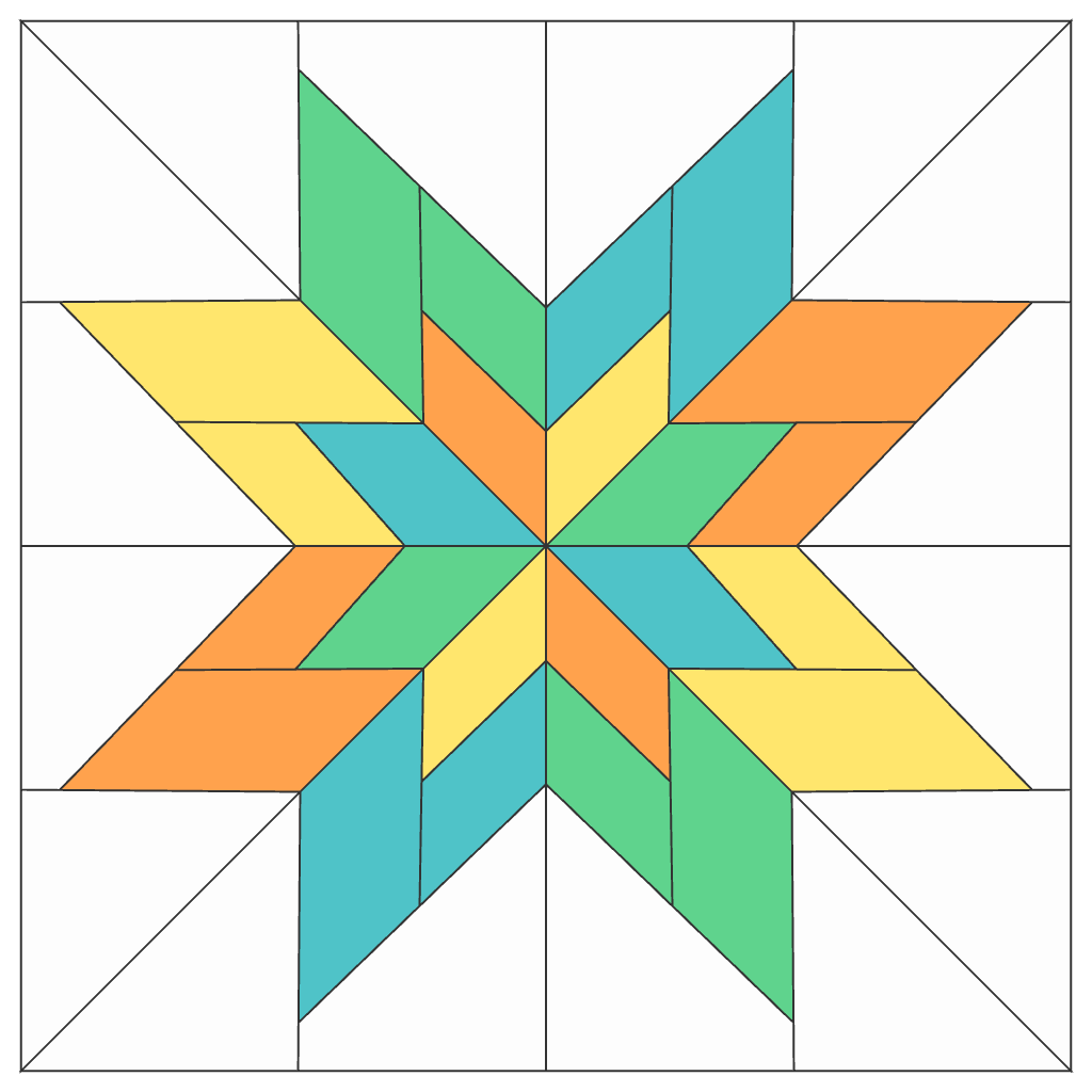 Solar Star FPP Quilt Block Pattern – PDF Download |6 Sizes Included