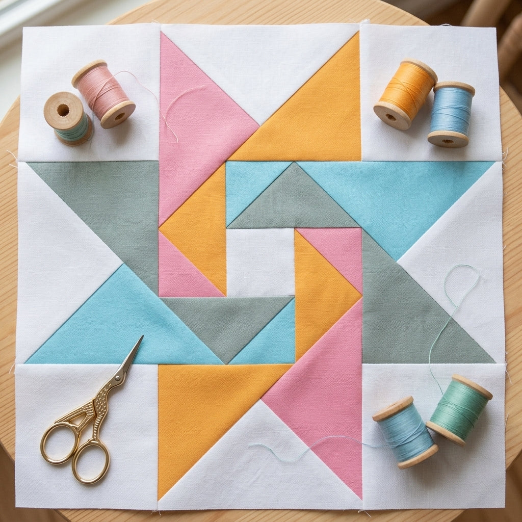 Twirling Star FPP Quilt Block Pattern – PDF Download |6 Sizes Included (Copy)