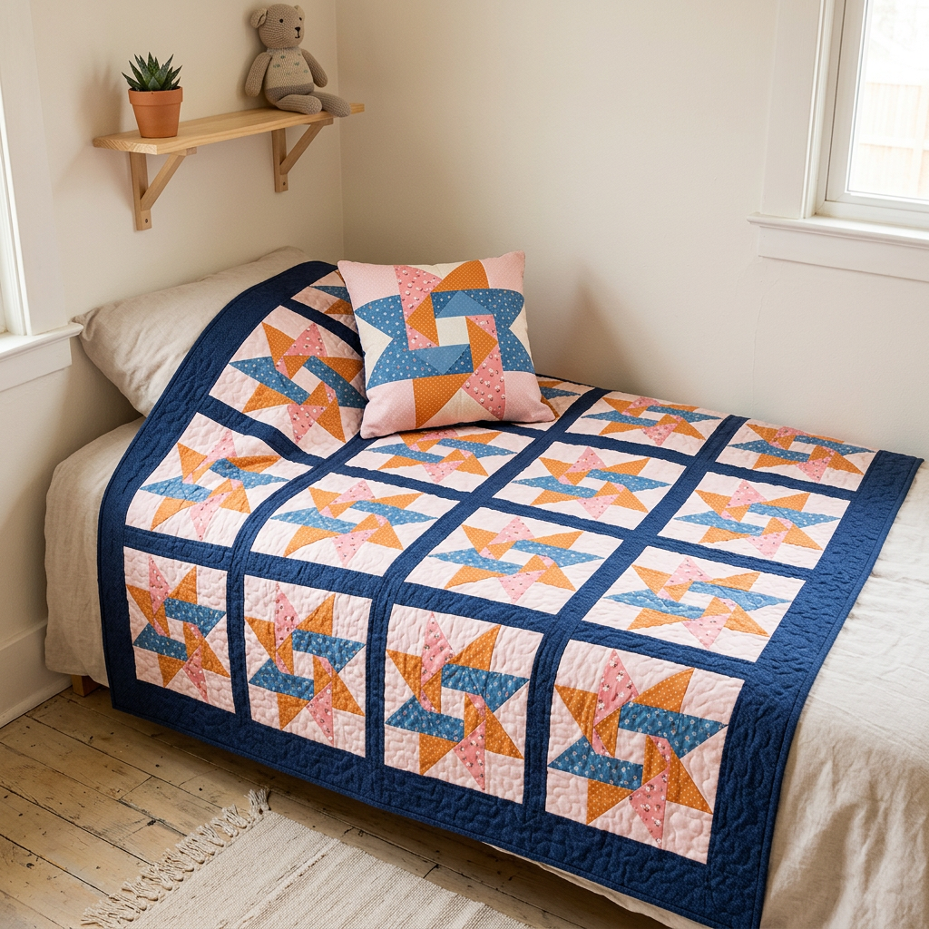 Twirling Star FPP Quilt Block Pattern – PDF Download |6 Sizes Included (Copy)