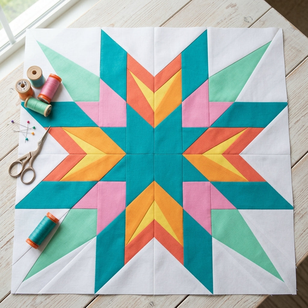 Nova Star FPP Quilt Block Pattern – PDF Download |6 Sizes Included