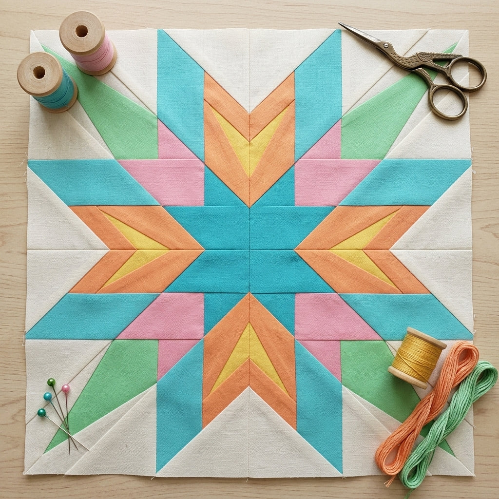 Nova Star FPP Quilt Block Pattern – PDF Download |6 Sizes Included