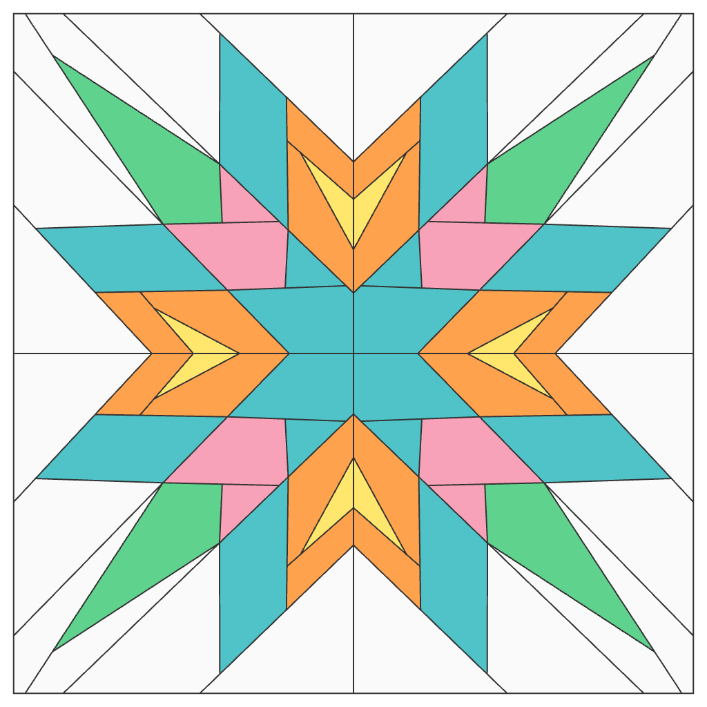 Nova Star FPP Quilt Block Pattern – PDF Download |6 Sizes Included