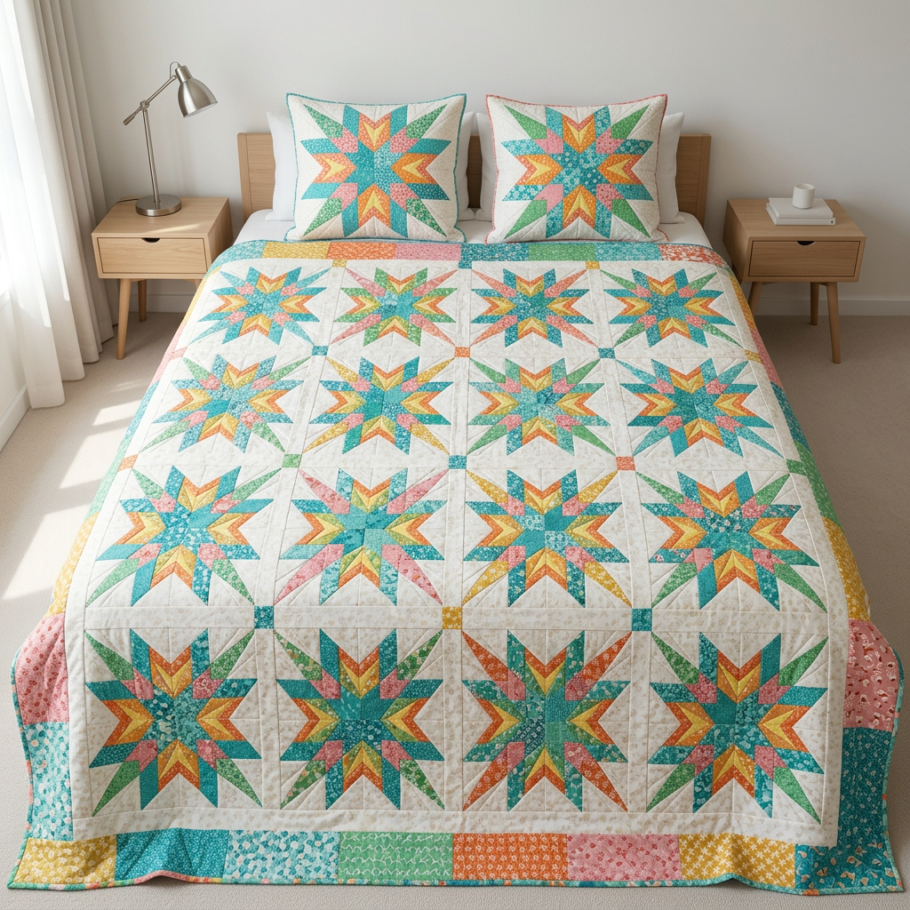 Nova Star FPP Quilt Block Pattern – PDF Download |6 Sizes Included