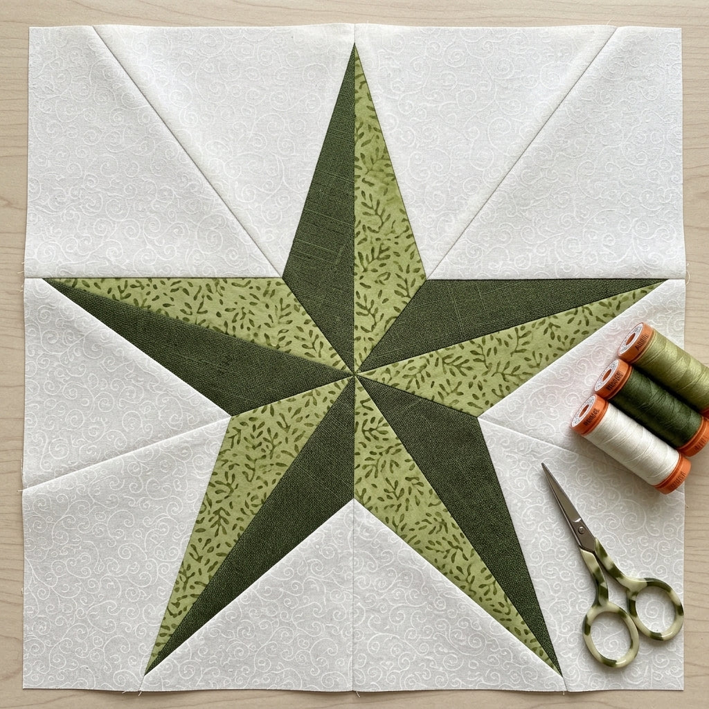 Crown Star FPP Quilt Block Pattern – PDF Download |6 Sizes Included
