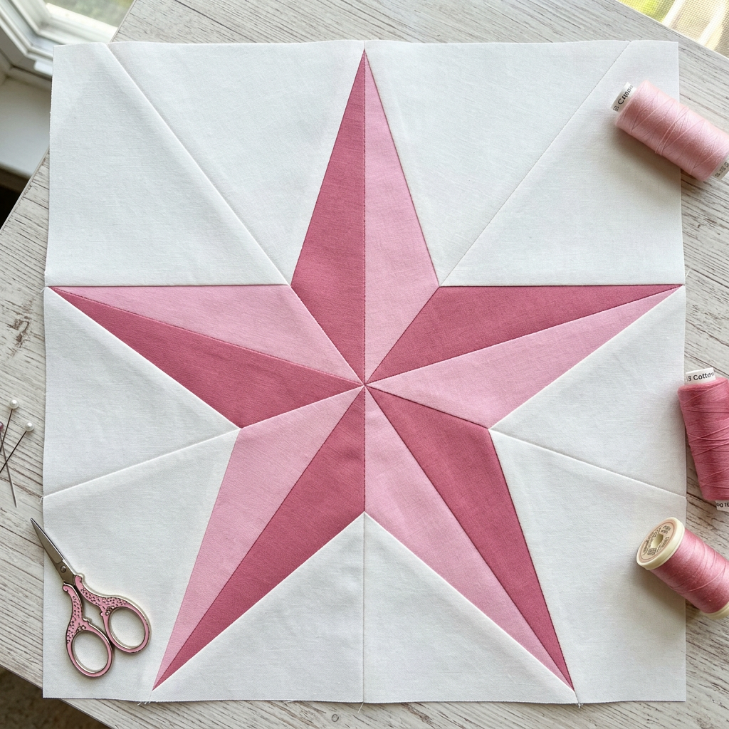 Crown Star FPP Quilt Block Pattern – PDF Download |6 Sizes Included