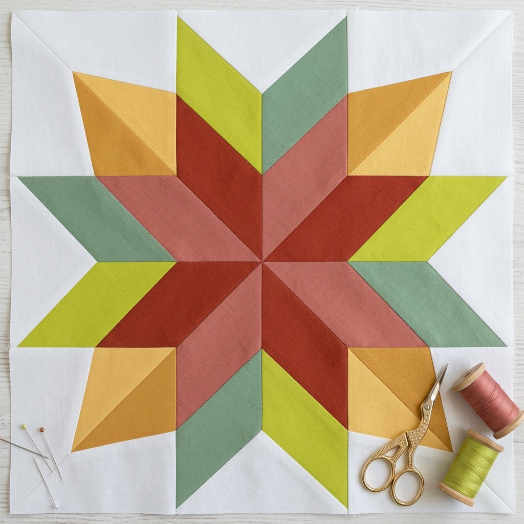 Cardinal Star FPP Quilt Block Pattern – PDF Download |6 Sizes Included