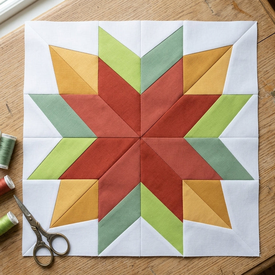 Cardinal Star FPP Quilt Block Pattern – PDF Download |6 Sizes Included