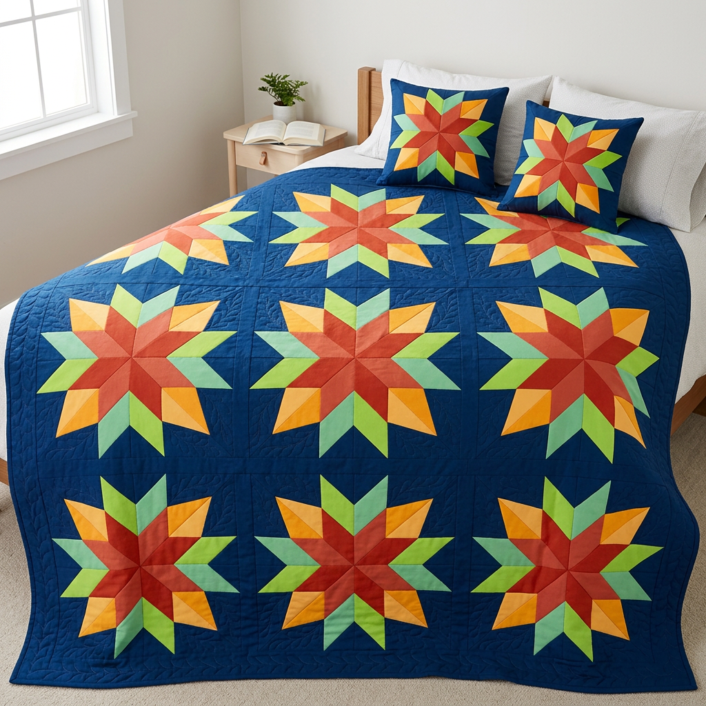 Cardinal Star FPP Quilt Block Pattern – PDF Download |6 Sizes Included