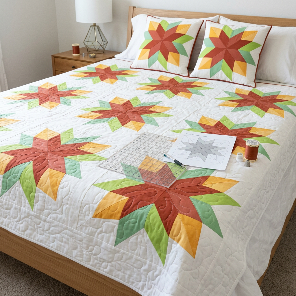 Cardinal Star FPP Quilt Block Pattern – PDF Download |6 Sizes Included