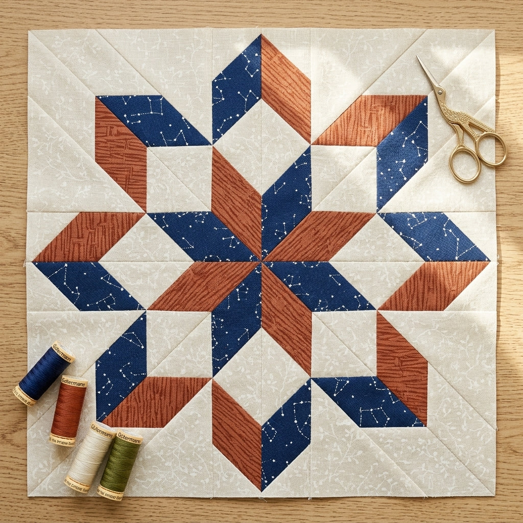 Cascade Star FPP Quilt Block Pattern – PDF Download |6 Sizes Included